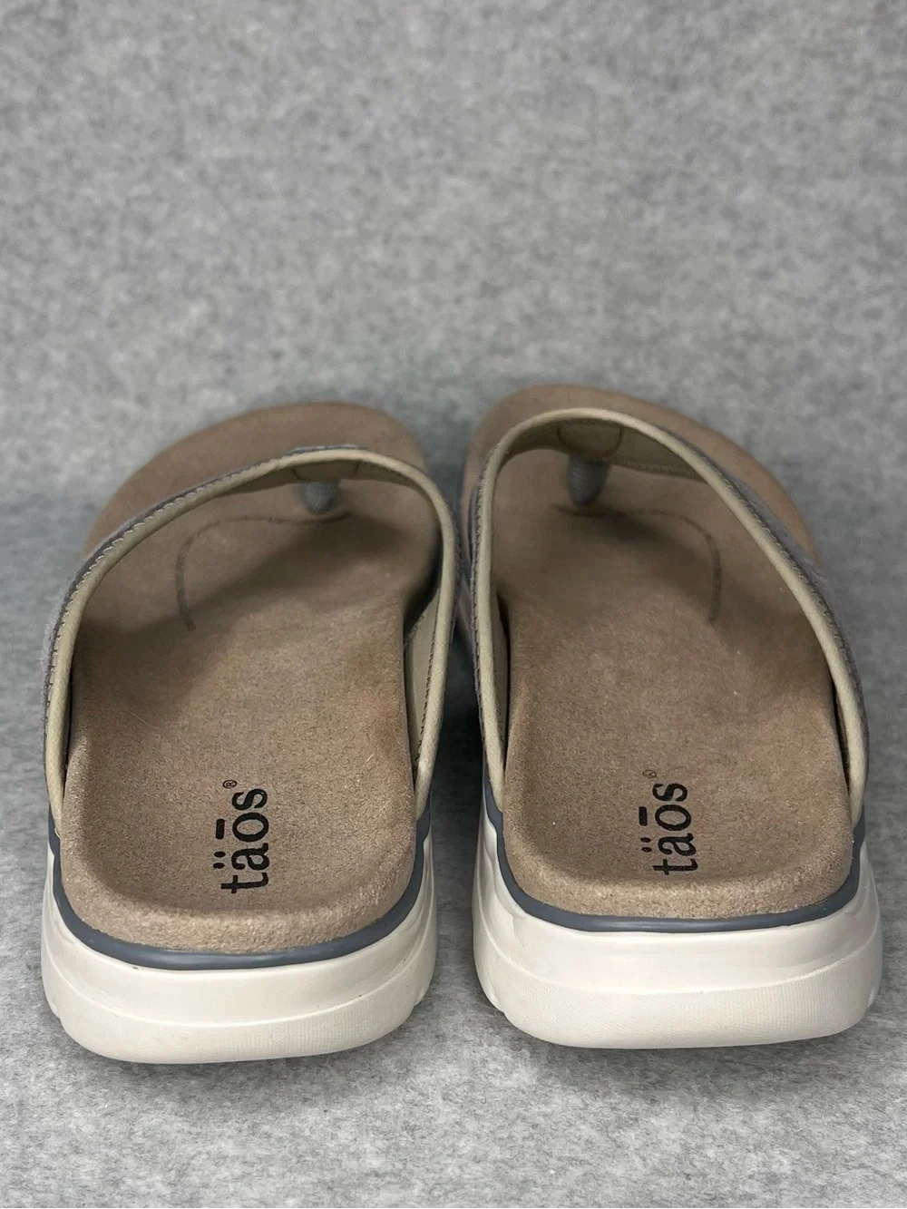 TAOS Womens Aur-13540 Flip Flop Thong Sandals Gray Cloud Nubuck Leather Sz 10 - Picture 5 of 10